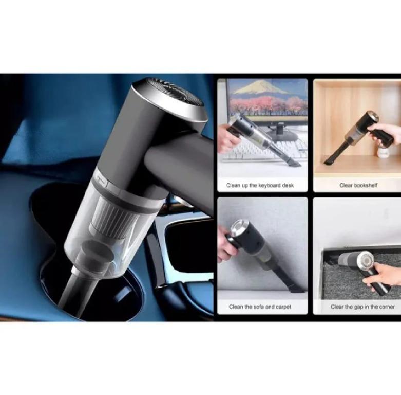 Rechargeable 3-in-1 Cordless Handheld Vacuum Cleaner with LED Light for Cars, Sofas, Carpets, and Home Office Use - 4