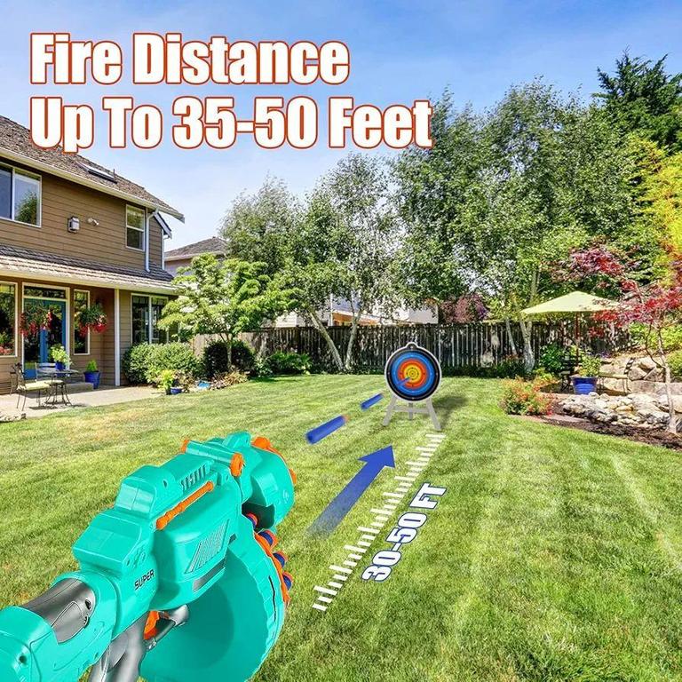 BLAST Super Gun - Automatic Soft Bullet Toy with Rotating Drum, 40 EVA Foam Bullets, Battery Operated for Indoor and Outdoor Play - 2