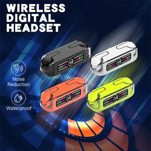 M12 MAX Earbuds with Touch Control and Transparent Digital Display - True Wireless Bluetooth 5.3 Gaming Earbuds with Noise Cancellation - 1