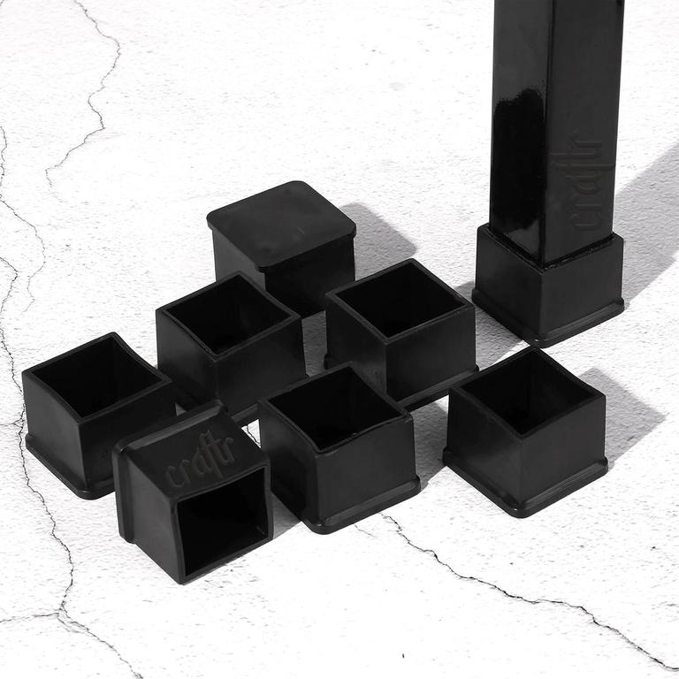 12-Pcs PVC Rubber Caps for Chair and Table Legs - Square and Rectangular Designs - 3