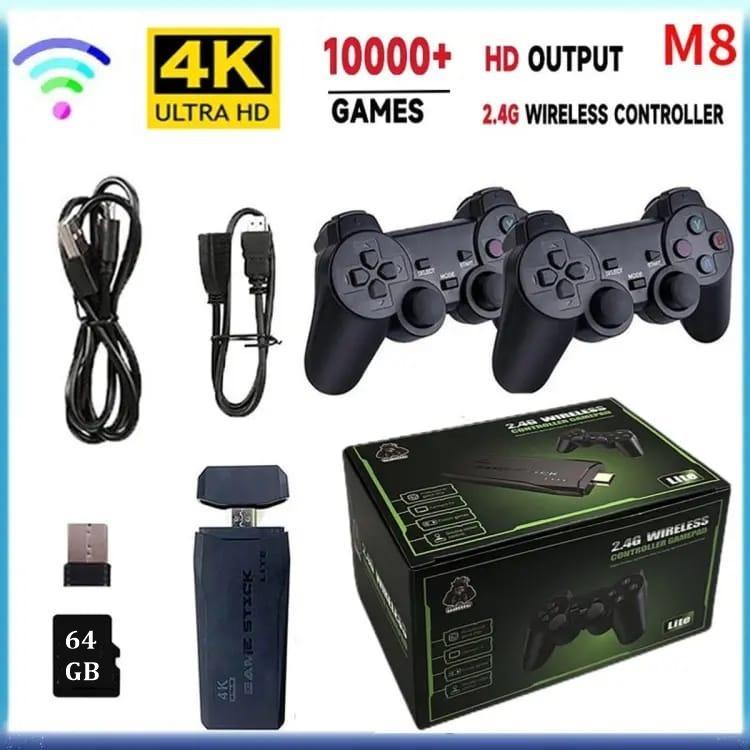 M8 Retro Game Consoles 4K 2.4G Double Wireless 10,000 Games 64GB Retro Classic Gaming Gamepads Controllers - M8 Video Game - 1