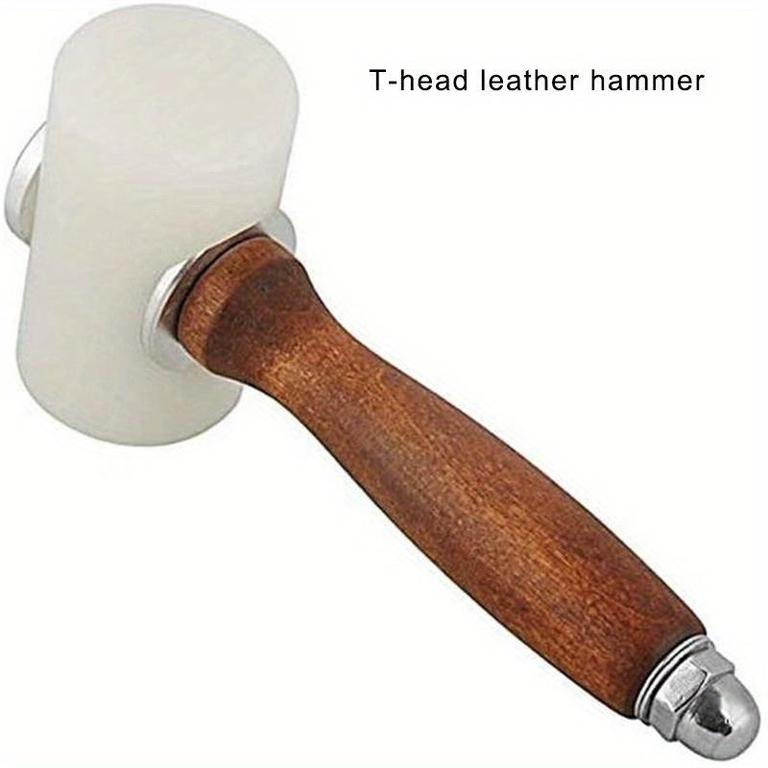 Leathercraft Punching Tool: Professional Hammer Mallet with Wood Handle and Nylon Head for DIY Projects - 9
