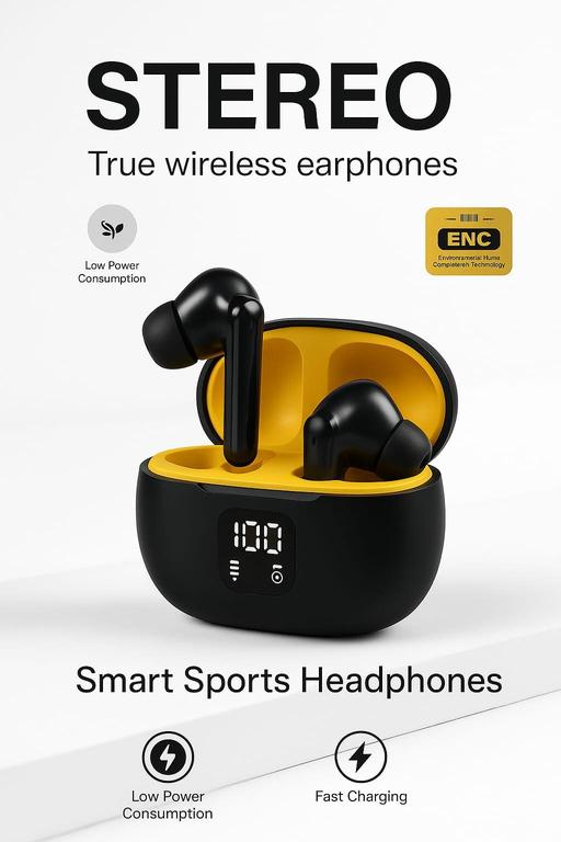 TWS Bluetooth 5.3 Wireless Earbuds with Noise Cancellation, Touch Controls, and LED Display – Waterproof In-Ear Headphones Compatible with Android & iPhone - 2