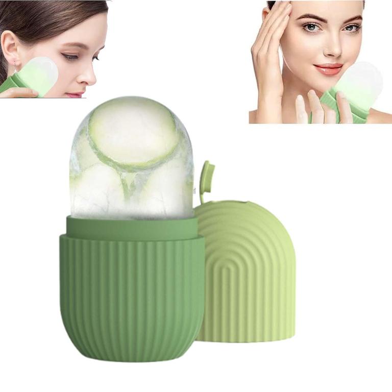 Face Value ICE ROLLER FOR FACE MASSAGER & EYE REUSABLE FACE ROLLERS FACIAL ROLLER BOX FACE ICE ROLLER TO ENHANCE SKIN GLOW, SHRINK & TIGHTEN PORES (PACK OF 1) Green - 2