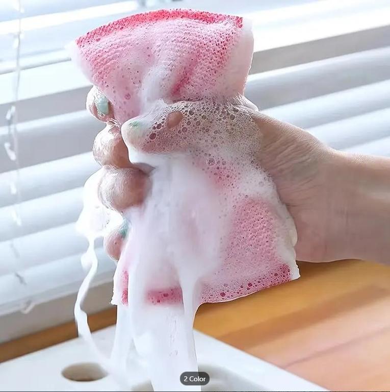 12 pcs Colorful Non-Scratch Kitchen Sponges | Double-Sided & Reusable - 5