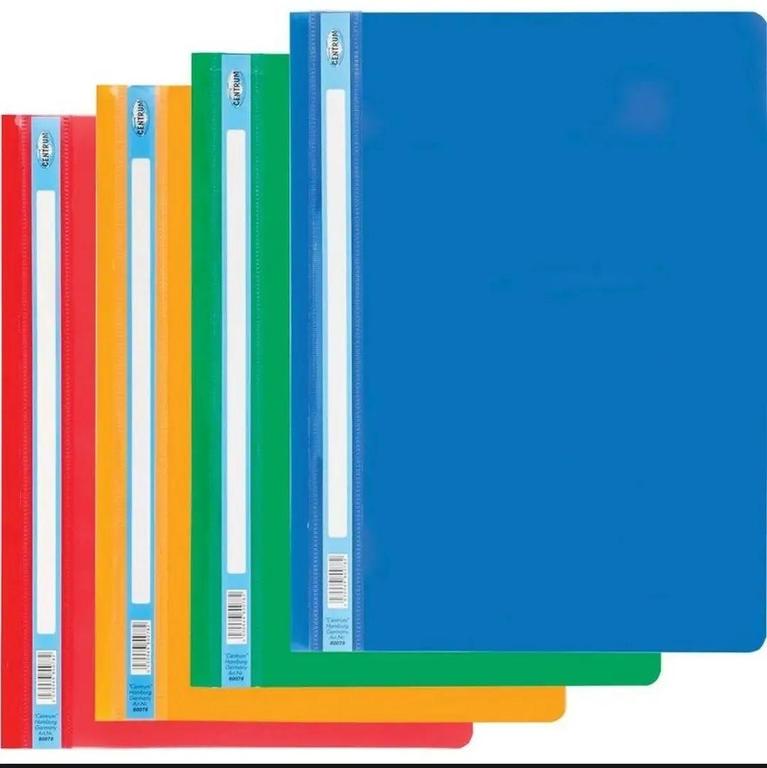 A4 Management File Folder with 2-Hole Binder Clip - 12 Pcs Transparent Plastic Presentation File Cover for Documents, Certificates, and Assignments - Assorted Colors - 6