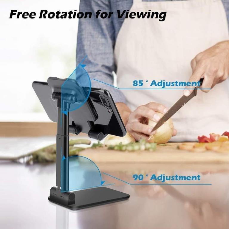 Face Value Adjustable Phone Holder: Height and Angle Customizable, Portable Desk Stand for Mobile Devices - 4