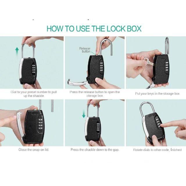 4 digit lock box with long shackle - 4