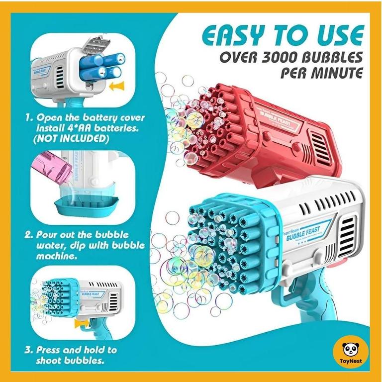 Electric Bazooka Boom Feast Bubble Gun