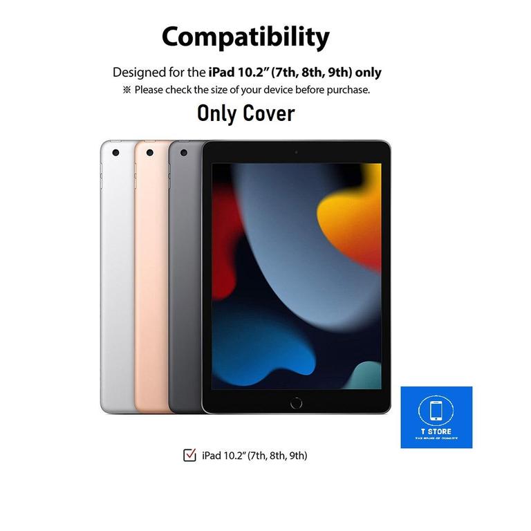 Flip Case for iPad 7th, 8th, and 9th Generations - 10.2 inch, Protective Smart Cover with Auto Sleep/Wake and Stand Function - 1