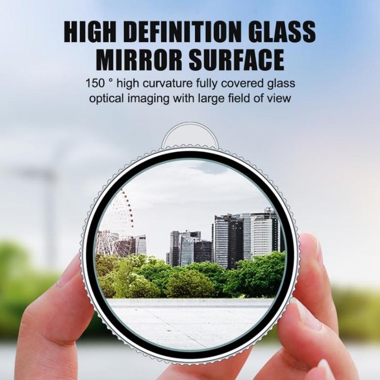 Car Vacuum Adsorption Blind Spot Mirror Suction Cup Design 360° High Quality -SILVER Convex Mirror Design Round -Inner Frameless Movement Mirror. - 4