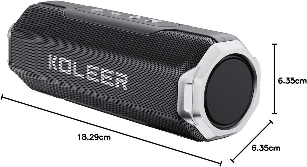 KOLEER 20W Wireless Portable Bluetooth Speakers with Stereo Sound and Extra Bass, 30 Hours of Playtime, FM Radio Support - 4