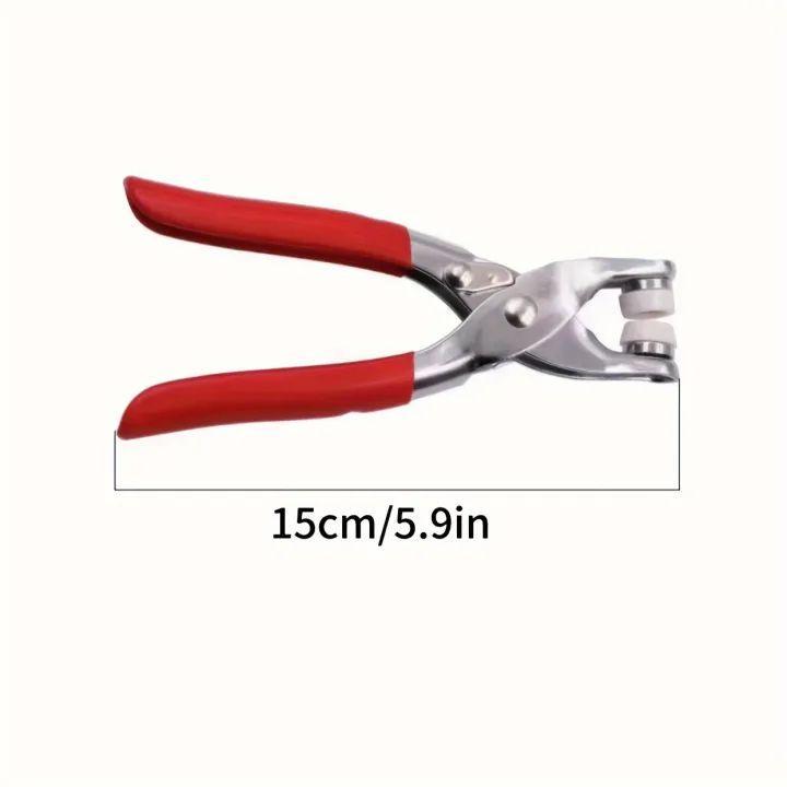 Metal Tich Button Clipper Kit with 50 Snap Buttons - 9.5mm Press Plier for Abaya Rings and Fastener Applications - 3