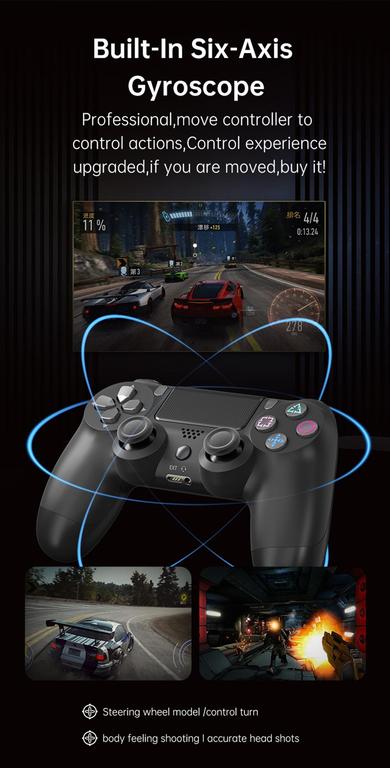 【Premium】 DualShock 4 Wireless PS4 Controller ~ Bluetooth PlayStation 4 Controller ~ JoyStick JoyPad GamePad Remote Gaming Controller for PS4, PC, Laptop, Computer, Mobile, Android TV Box, Windows 7/8/10/11 XP & Vista, Android, iOS ~ By FunBug - 7