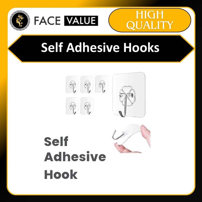 Face Value Hook Set of 5, 10, 15 - Seamless Wall Hooks for Hanging Without Drilling - 1