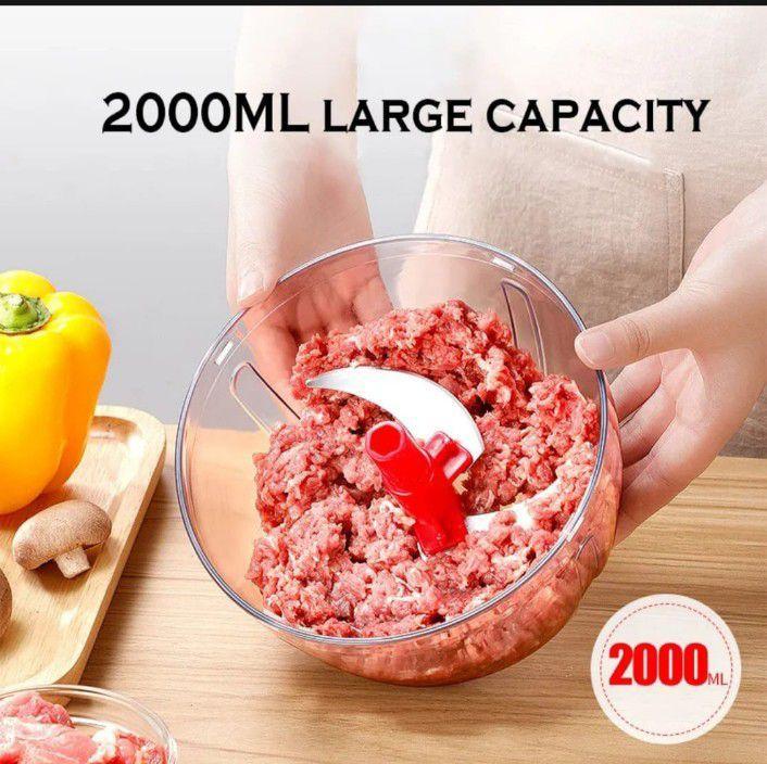 2000ml Quick Chopper by [Brand Name] | Manual Vegetable Cutter with Peeler | Multi-Functional Food Processor | 5 in 1 - 2