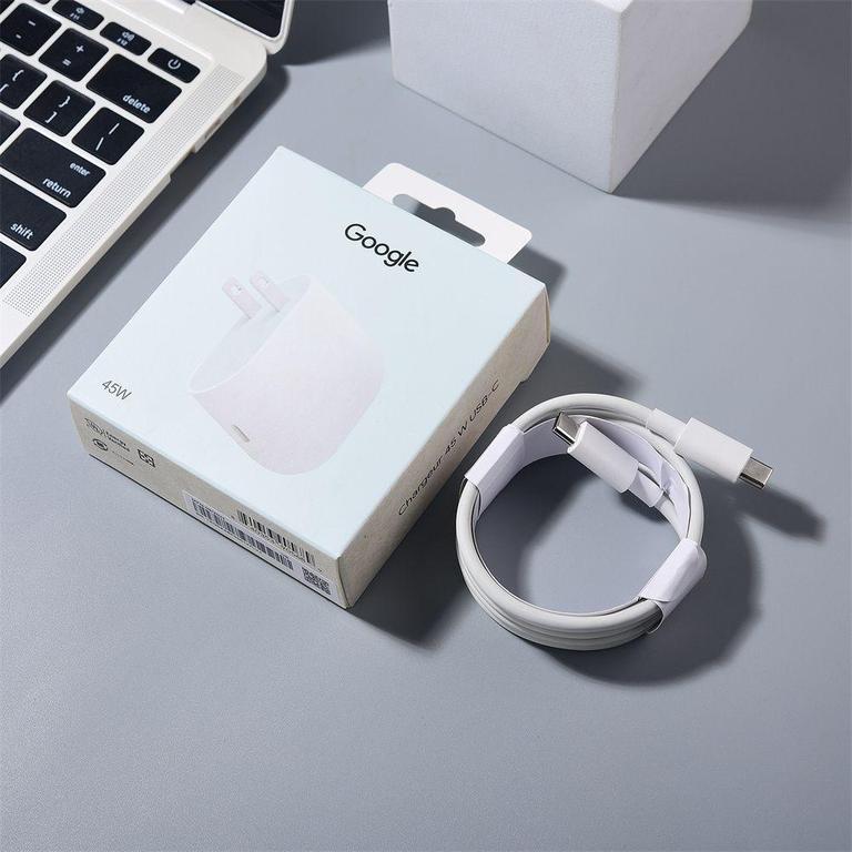 Google Pixel 45W Charger with US Plug and USB-C to C Cable for Fast Charging of Pixel 9, 9 Pro, 9 Pro XL, 8, 7, 6, 5 Pro, 8A, 7A - 1