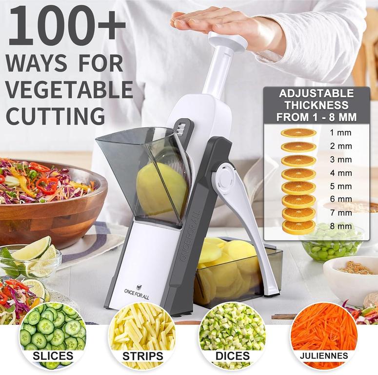 Legacy Deals Professional Mandoline Slicer and Vegetable Cutter | Safe Hand Food Processor with 4 Modes and Adjustable Thickness for Fruits and Vegetables - 3