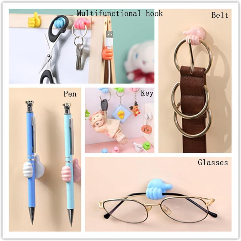 Face Value Silicone Thumb Wall Hooks - Multi-Function Self-Adhesive Cable Organizer and Key Hook Wall Hangers - 7