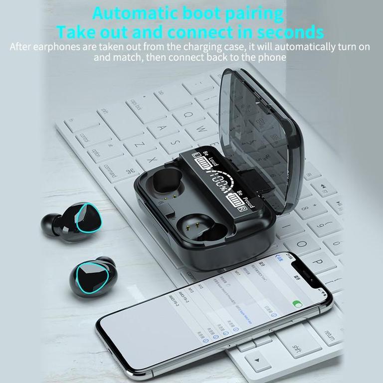 Advanced M10 TWS Wireless Earbuds with Bluetooth, LED Fingerprint Touch Sensor & 9D Stereo Sound - Compatible with Various Bluetooth Devices - 2