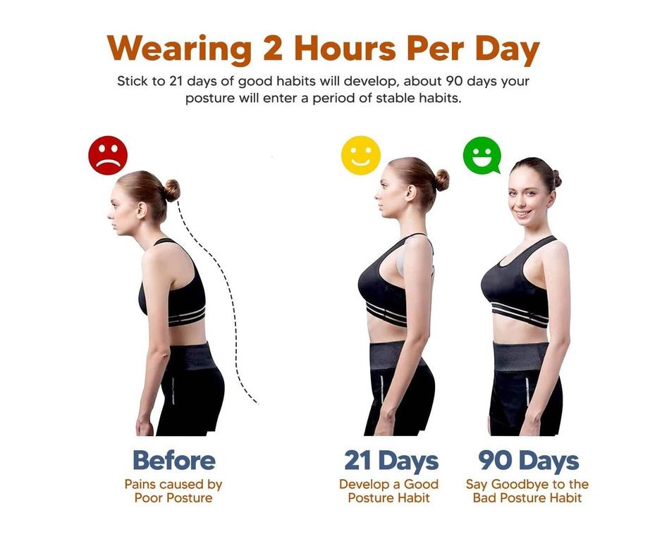 Smart Posture Corrector Vibration Belt with USB Rechargeable Sensor for Adjustable Upper Back and Lumbar Support for Adults and Children - 3