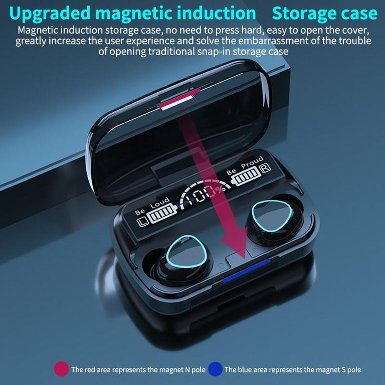 Advanced M10 TWS Wireless Earbuds with Bluetooth, LED Fingerprint Touch Sensor & 9D Stereo Sound - Compatible with Various Bluetooth Devices - 3