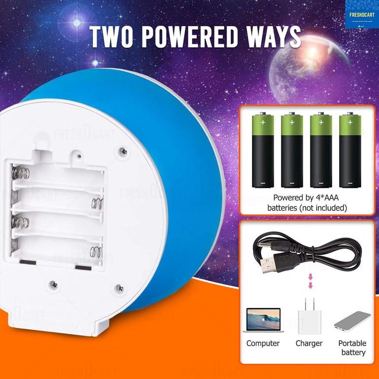 Face Value Rotating LED Star and Moon Night Light Projector - Multi-Color Dream Bed Lamp - 2