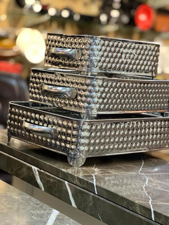 BBQ Serving Grill Set - Small (10"x8"), Medium (12"x10"), and Large (14"x12") Sizes - 3