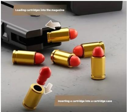 Childern's Manual Hard-drawn shell soft bullet machine simulation model boy toy - 2