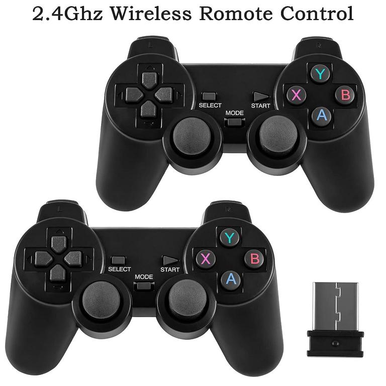 M8 / X6 / M15 / X2 Plus Wireless Retro Game Console Plug and Play Video Game Stick, Built in 20000+ Games, 9 Classic Emulators, 4K High Definition HDMI Output for TV with Dual 2.4G Wireless Controllers (64G Memory Card) - 5