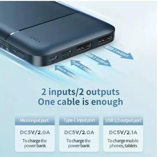 10000mAh Power Bank – Fast Charging, Dual USB Output, Portable Charger for Android & iPhone | For Mobile Phones & Tablets | Best Budget Power Bank - 3