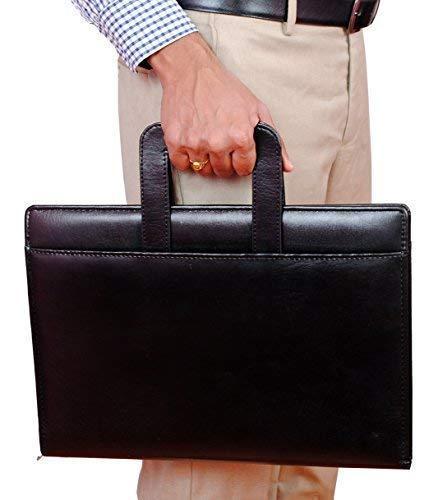 A4 Leather Document Portfolio and Organizer with Calculator and Pad - Professional Folder for Office Use - 1