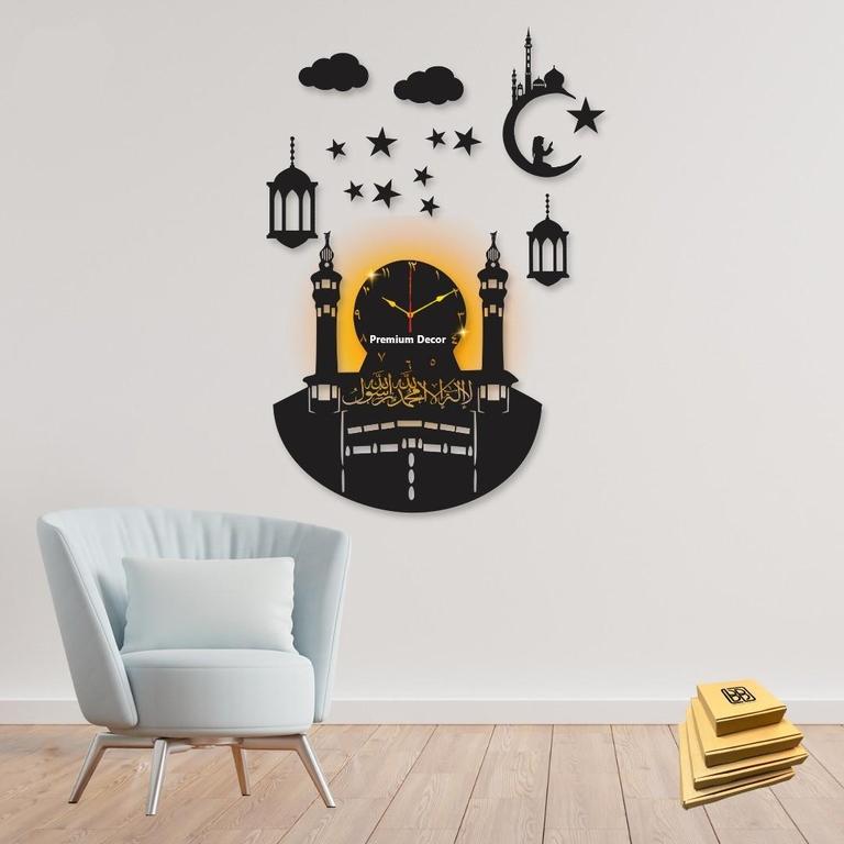 3D Design Wooden Wall Clock Image 1