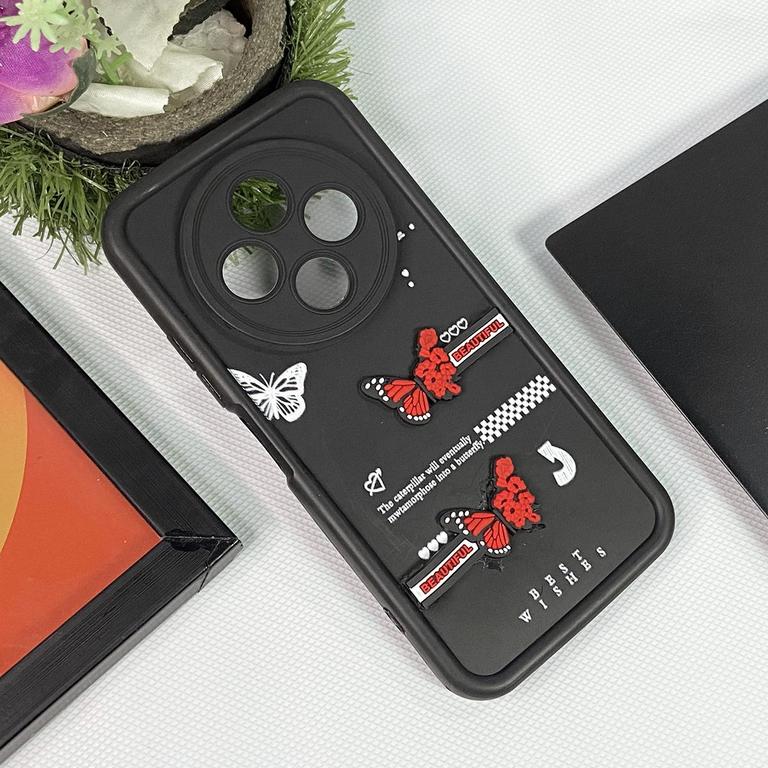 Tecno Spark 30C Green Case - Butterfly Design