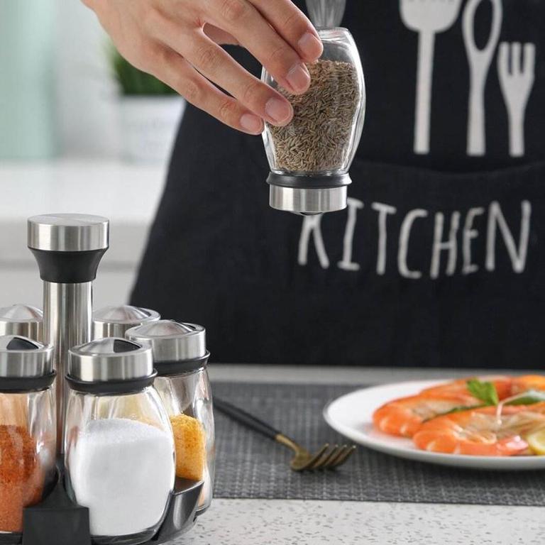 Rotating 6 Bottles Spice Rack - 1