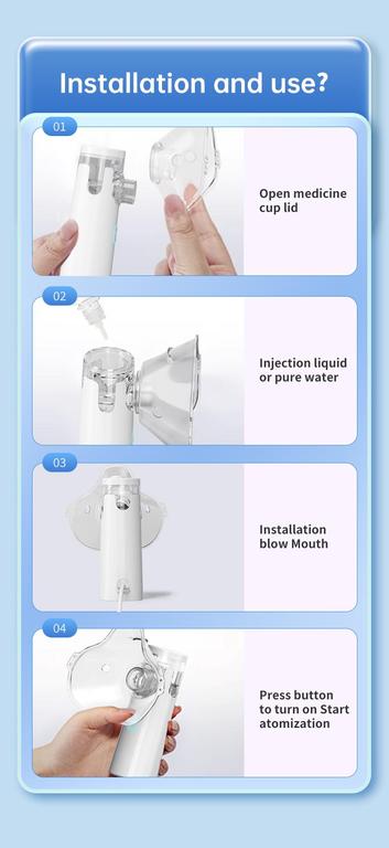 DAN TECHNOLOGY  Portable Nebulizer For Asthma Rechargeable Inhaler Nebulizer Machine For Kids And Adults Medical asthma nebulizer - 5
