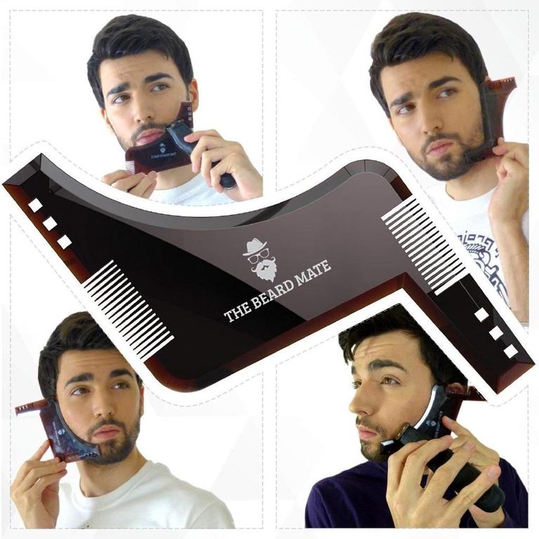 Beard Black Men’s Beard Shaper and Comb Tool for Styling Goatees and Trimming Hair - Double-Sided Design - 8