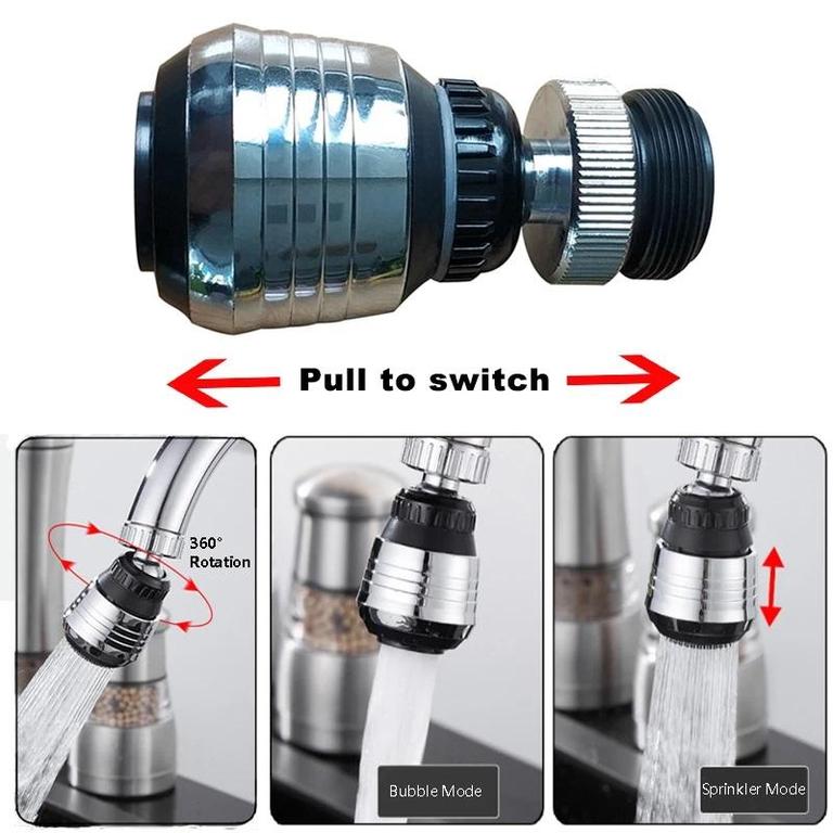 360° Adjustable Kitchen Faucet Aerator with 2 Modes and Anti-Splash Water Filter Nozzle - 2