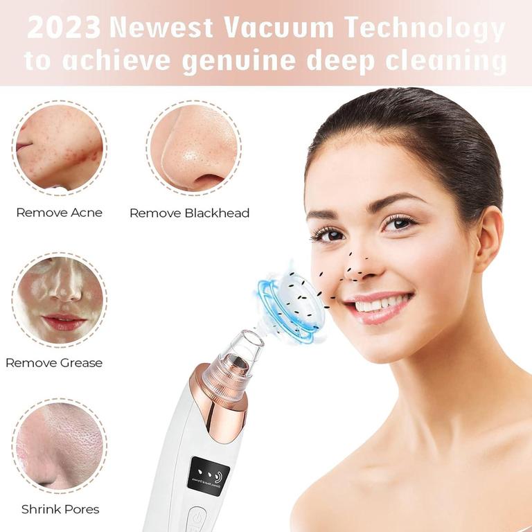 Face Value 5 in 1 Electric Blackhead Remover Machine Rechargeable Done Extractor Face Rechargeable Pore Cleaner Durable Useful and Practical Nice Design Practical Design and Durable - 5
