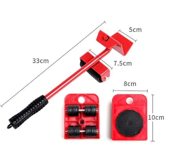5-in-1 Furniture Moving Tool Set by T.F - Includes Transport Lifter, Furniture Slides, and 4 Wheeled Mover Roller - 7