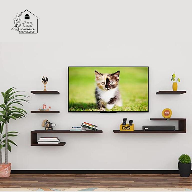 TV Entertainment Unit/with Set Top Box Stand and 7 Wall Shelves Display Rack (D.I.Y) by Home Decor Decorative - 3