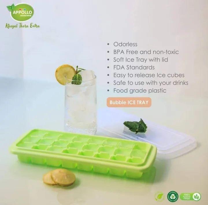 Bubble Ice Cube Tray with Transparent Lid - Makes 24 Cubes - 3