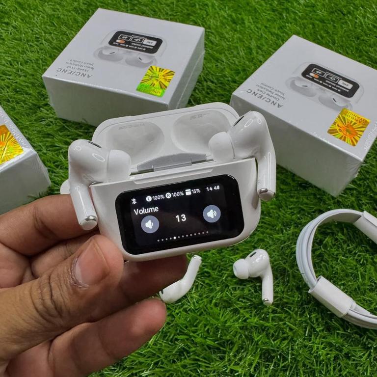 Latest LED _AirPods_Pro (2nd Generation)  ANC Titanium Wireless Earbuds, Bluetooth 5.0, High Quality Sound bass - 1