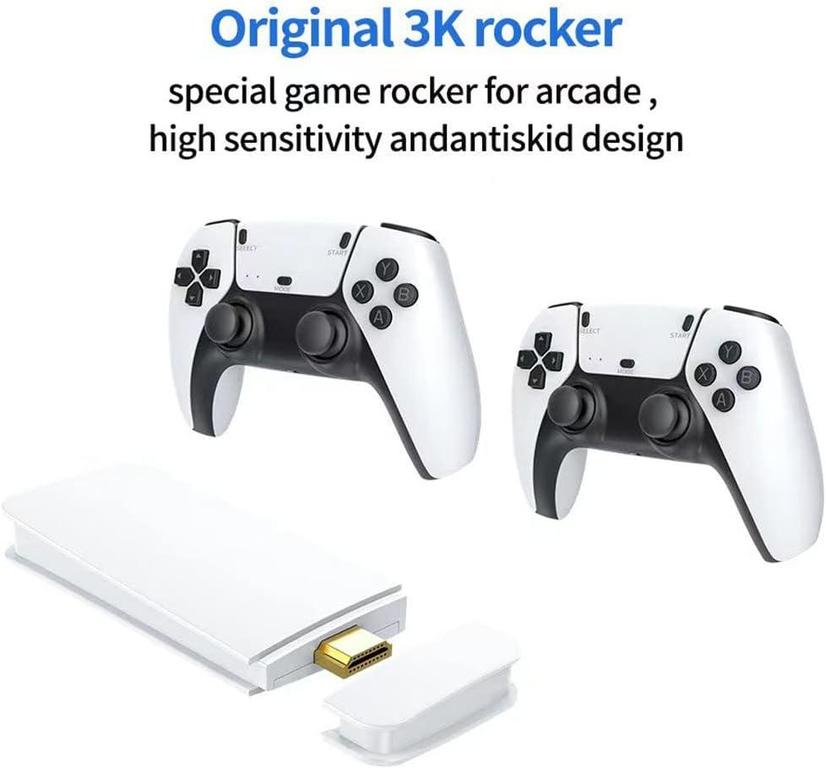 x2 Game Stick 4K 30000 Games 52 Consoles PS4 Style Remote Game Stick 4K Video Game Console Wireless Retro Game Console Nostalgia Plug and Play Video Game Console 4k,40+ Emulators Console,128GB Built in 40000+ Video Games 2.4G Wireless Controllers - 2