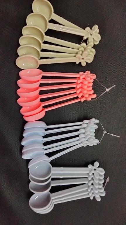 6Pcs  Mini Plastic Spoon Set For Spice Jars Random Colour - 1