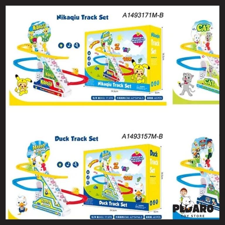 Musical Duck Track Set Toy for Kids | Automatic Slide with Music & Flashing Lights | Funny Duck Race Track Educational Toy - 1