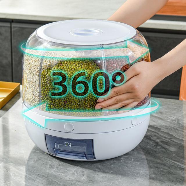 6-Grid Rotating Cereal Grain Rice Dispenser - 3