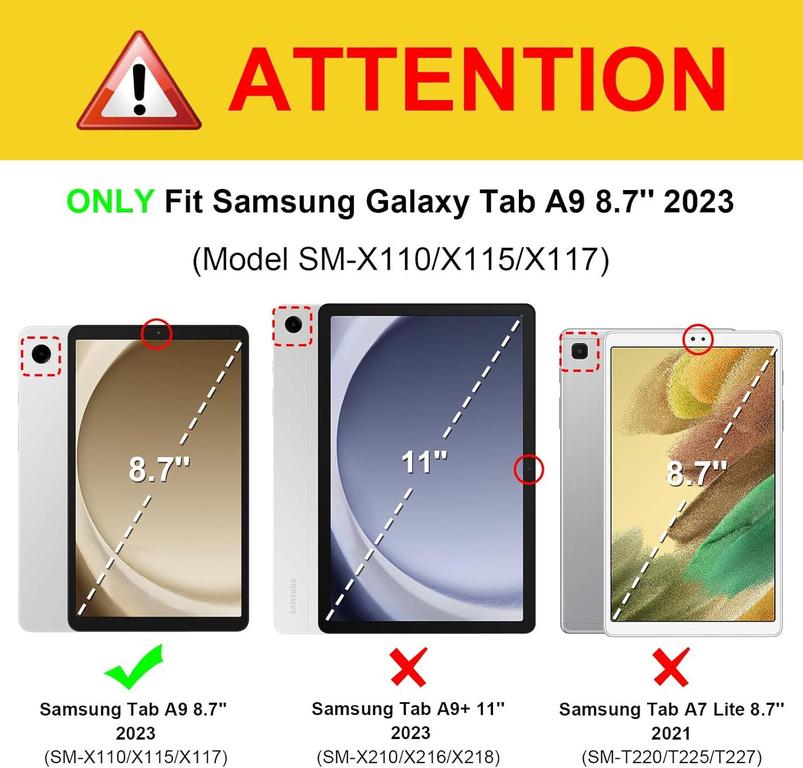 Samsung Galaxy Tab A9 screen Protector Tempered Glass Screen Protector for Samsung Galaxy Tab A9 8.7 (2023) SM-X110, SM-X115, X117 - Full Coverage - 1