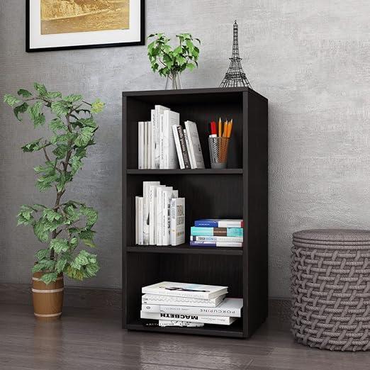 Wood Open Book Shelf Book Rack with 3 Shelves - 1