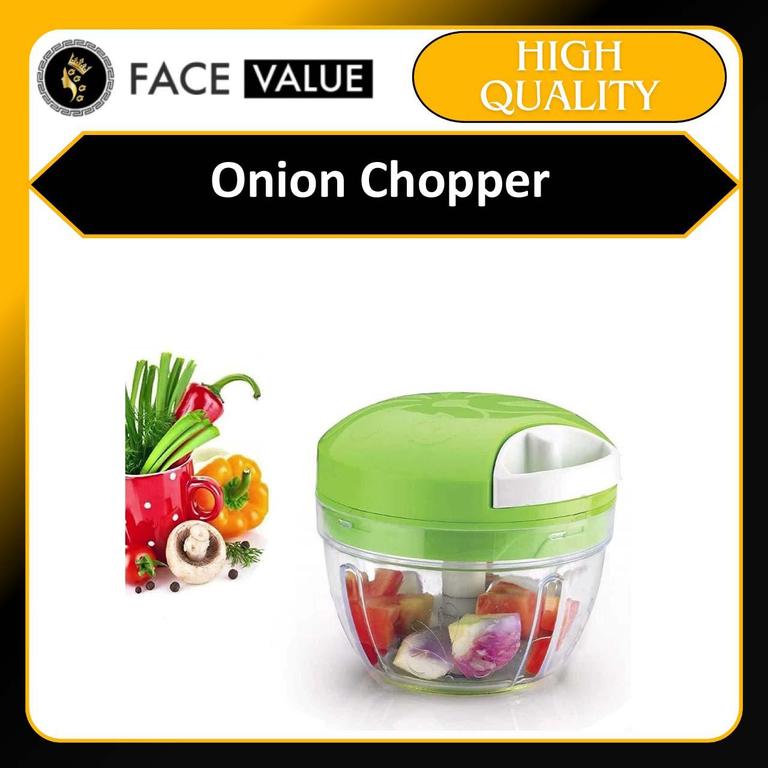Face Value Easy Spin Quick Cutter Vegetable Fruit Nut Onion Chopper, Hand Meat Grinder Mixer Food Processor Food Processer, Choppers, Chopper Vegetable Cutter, Vegetable Tools (Multi Color) - 1
